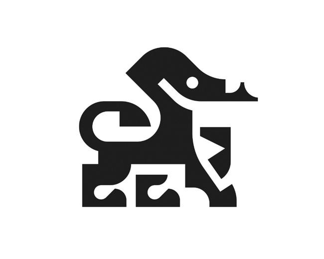 python lion logomark design