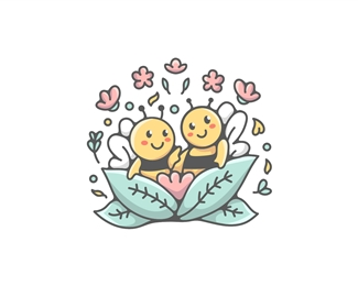 Bee Flower Friends Logo