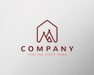 tent house logo template design