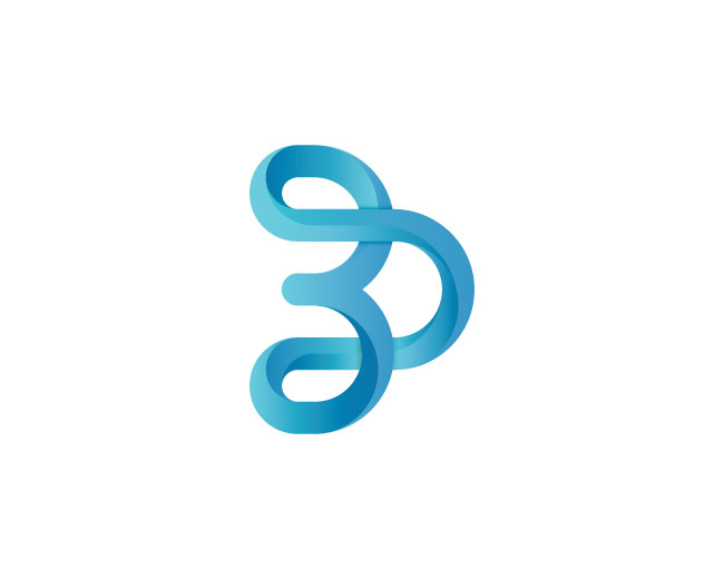 3D letter mark logo