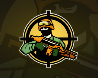 Military Soldier Gaming Mascot Logo Design