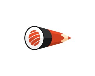 Sushi + pencil logo