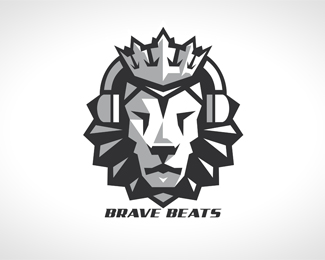 Awesome Brave Beats Lion Head Logo