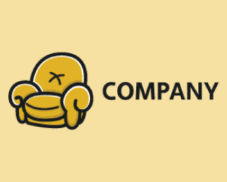 Yellow Sofa Cartoon Logo Design