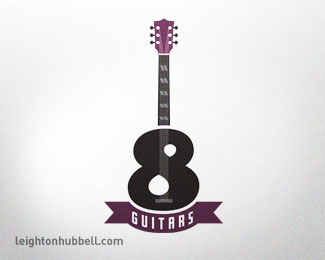 8 Guitars - typographic version