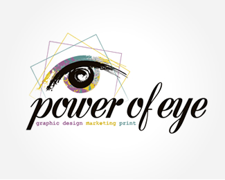Power Of Eye Design Logo