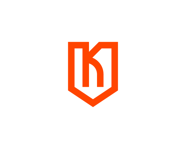K Letter, Shield, LogoDesign