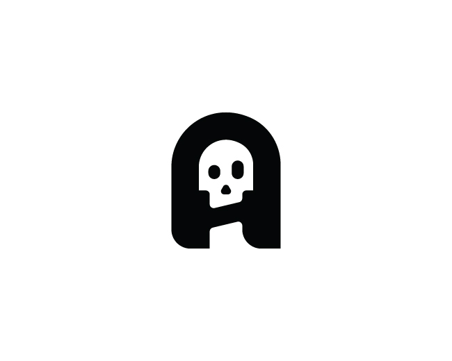 Skull Letter A Logo