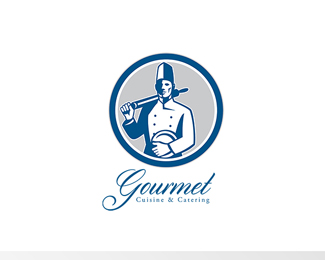 Gourmet Cuisine and Catering Logo Retro