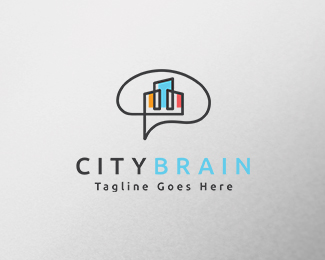 City Brain Logo Template Design