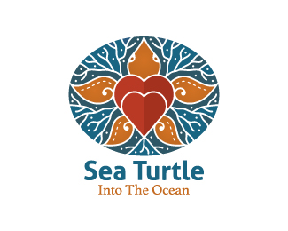 Stylish Sea Turtle Logo