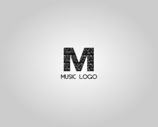 Music logo design letter M