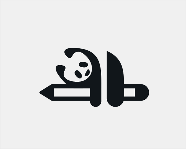 panda + pen logo concept