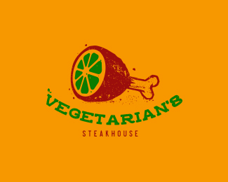 Vegetarian Steak House Restaurant Logo