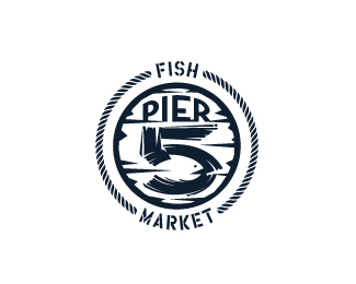 Pier 5 Fish Market - 1-color, minimal version