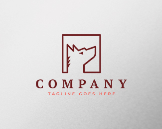shepherd dog logo template design