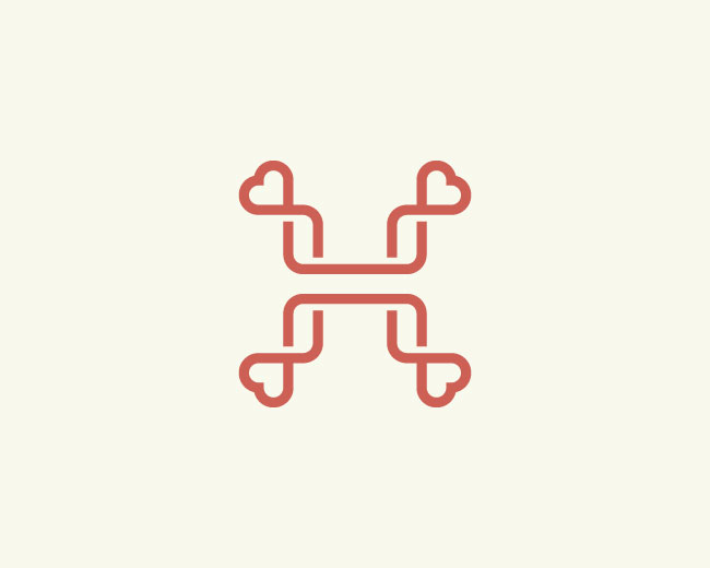 Elegant Letter H Heart Logo