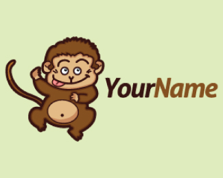 Cute Little Monkey Mascot Logo Design