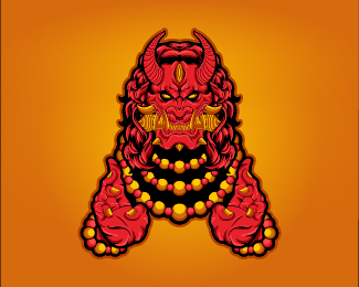 Red Demon Vector Illustration Design