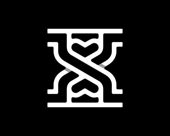 Letter X Sandglass Logo