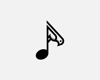 Bird music note logo