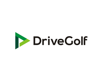 Drive Golf logo design, flag in negative space