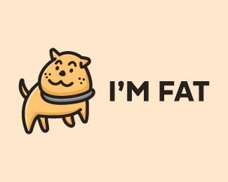 Cute Fat Dog Cartoon Logo Design