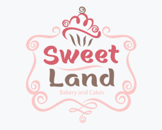 Sweet Land Bakery and Cakes Logos for Sale