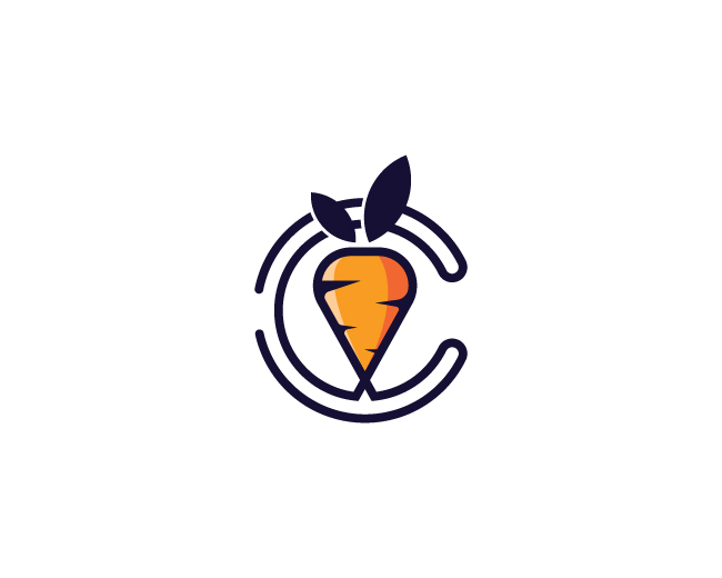 Letter C Carrot Logo