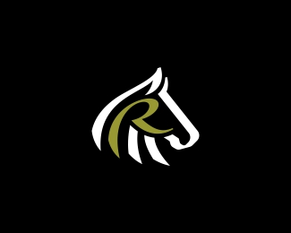 Elegant Letter R Horse Head Logo
