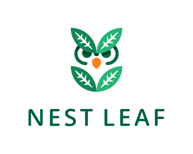 Nest Leaf - OWl Logo Design