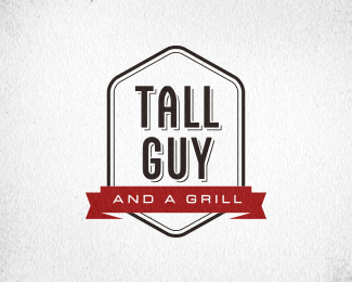 Tall Guy and a Grill Wordmark Shield