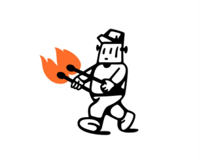 Fire Square Man Logo