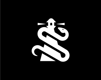 Lighthouse With Snake Logo