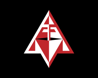 Letter T and F Triangles Logo