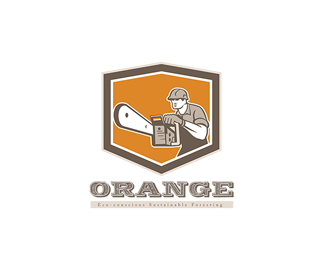Orange Eco Sustainable Foresting Logo
