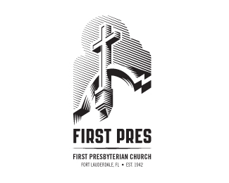First Pres church logo - black