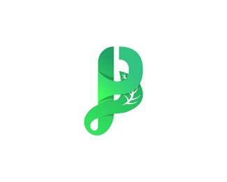 P Leaf Letter Logos