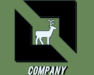 a unique logo with a modern and simple deer image