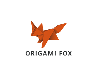 Origami Fox 3D Logo with origami style