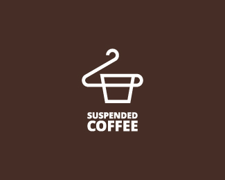Suspended coffee logo