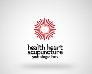 Health heart acupuncture logo template
