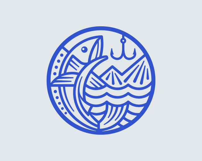 Fishing Emblem 📌 Logo for Sale