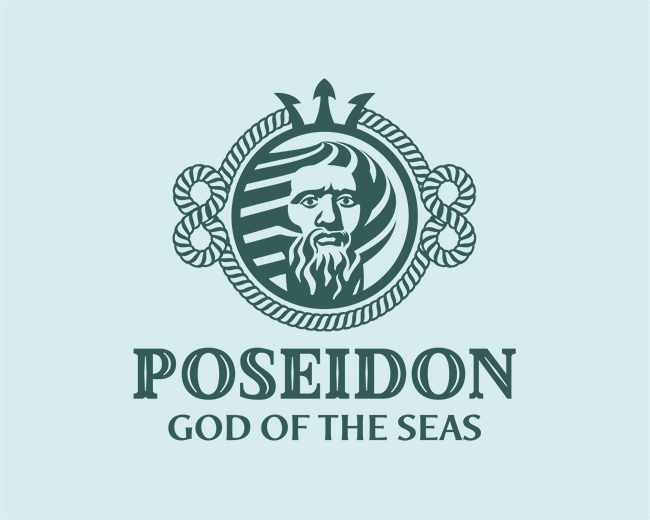 Poseidon The God Of The Seas Logo