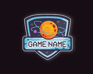 Game design logo with space
