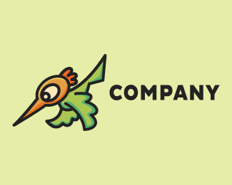 Hummingbird Mascot Cartoon Logo Design
