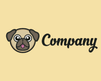 Pug Dog Head Mascot Logo Design