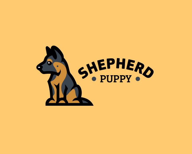 Shepherd puppy logo