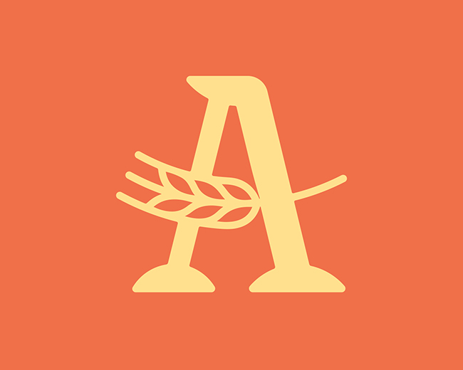 Letter A Wheat 📌 Logo for Sale