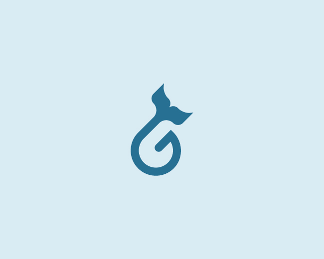 Blue Letter G Whale Logo